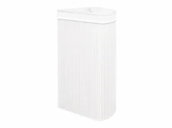 New Cesta de lavandería esquinera de bambú de 60 l Blanco