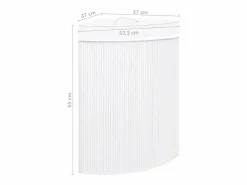 New Cesta de lavandería esquinera de bambú de 60 l Blanco