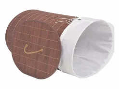 Sale Cesta de lavandería ovalada de bambú marrón Cesto De Ropa