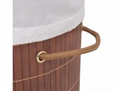 Sale Cesta de lavandería ovalada de bambú marrón Cesto De Ropa