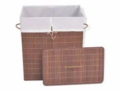 Outlet Cesta de lavandería rectangular de bambú marrón Cesto De Ropa