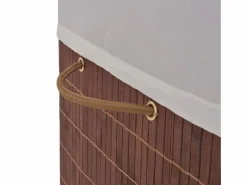 Outlet Cesta de lavandería rectangular de bambú marrón Cesto De Ropa