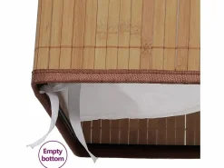 Discount Cesta de lavandería rectangular de bambú natural Marru00f3n