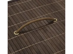 Hot Cesta de lavandería rectangular de bambú marrón oscuro Cesto De Ropa