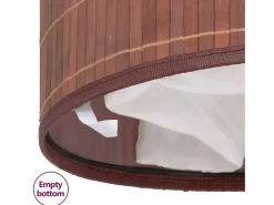 Cesta de lavandería redonda de bambú marrón