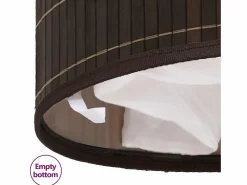 Hot Cesta de lavandería redonda de bambú marrón oscuro Marru00f3n