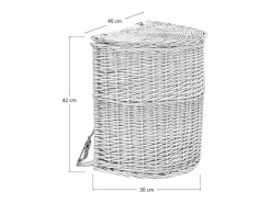 Discount Cesta de mimbre con tapa y bandolera – 41 cm x 30 cm x h 42 cm Color natural claro