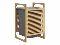 Cesta de ropa con bolsa 32x30x36,5 cm bambú