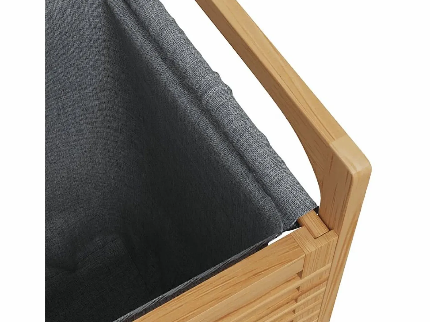 Cesta de ropa con bolsa 32x30x36,5 cm bambú