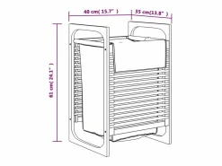 Cesta de ropa con bolsa 32x30x36,5 cm bambú