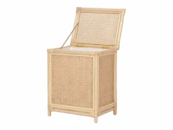 Sale OZAIA Cesta de ropa de ratán con rejilla con tapa, An. 45 x P. 33 x Al. 56 cm, Natural, CALYMA Color natural claro