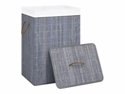 Clearance Cesta de ropa de una sola sección de bambú Cesto De Ropa