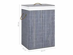 Clearance Cesta de ropa de una sola sección de bambú Cesto De Ropa