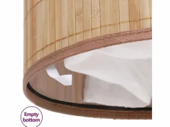 Clearance Cesta de ropa redonda de bambú natural Marru00f3n