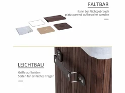 Online Cesta para la colada con tapa y capacidad de 72 l, de bambú y tela, color marrón (40 x 30 x 60 cm) Marru00f3n