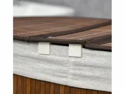 Cesta para la colada de 100 l con tapa y asas, clasificador de ropa con 2 bolsas, bambú, marrón (62,5 x 37 x 60,5 cm) Cesto De Ropa