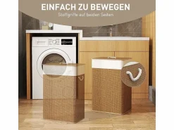 Discount Cesta para la ropa con tapa, bambú, con bolsa extraíble, 72L, beige (40x30x60 cm) Cesto De Ropa