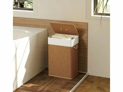 Discount Cesta para la ropa con tapa, bambú, con bolsa extraíble, 72L, beige (40x30x60 cm) Cesto De Ropa