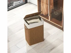 Discount Cesta para la ropa con tapa, bambú, con bolsa extraíble, 72L, beige (40x30x60 cm) Cesto De Ropa