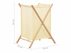 Cesta para la ropa Madera de cedro y textil 42 x 41 x 64 cm