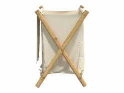 Hot Cesta para la ropa sucia de bambú color blanco crema 45x55x63,5 cm Marru00f3n