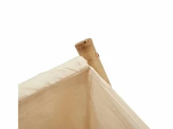 Hot Cesta para la ropa sucia de bambú color blanco crema 45x55x63,5 cm Marru00f3n