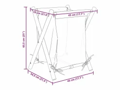 Hot Cesta para la ropa sucia de bambú color blanco crema 45x55x63,5 cm Marru00f3n
