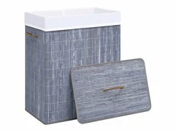 New Cesta para la ropa sucia con 2 compartimentos, bambú , 100 L Cesto De Ropa