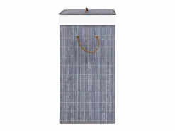 Outlet Cesta para la ropa sucia con 2 compartimentos, bambú , 72 L Gris