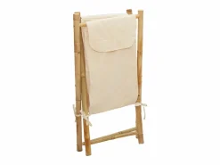Clearance Cesta para la ropa sucia de bambú color blanco crema 41,5x36x63,5 cm Marru00f3n