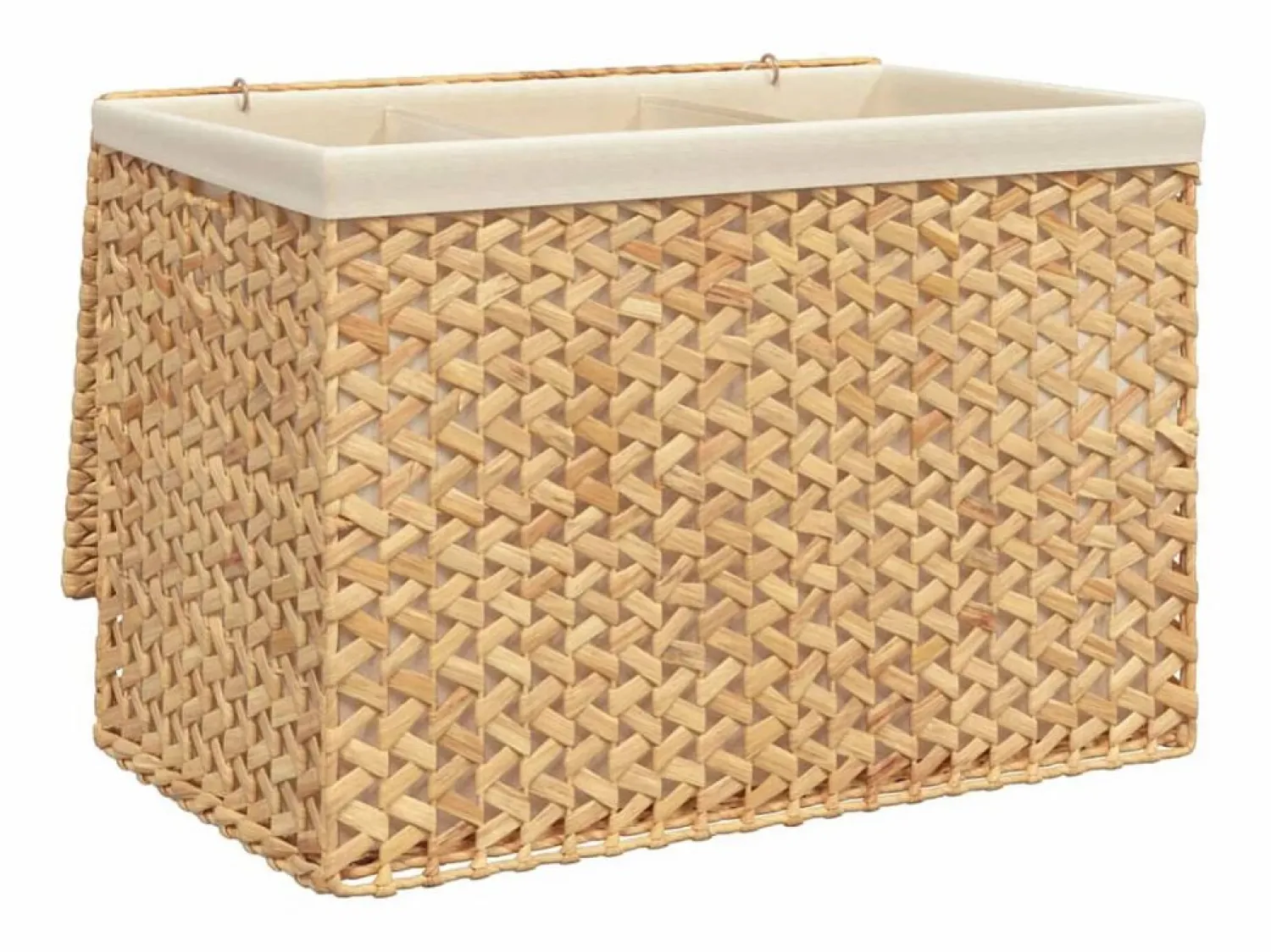 Sale Cesta para la ropa sucia con 3 secciones 75x42,5x52 cm jacinto de agua Marru00f3n