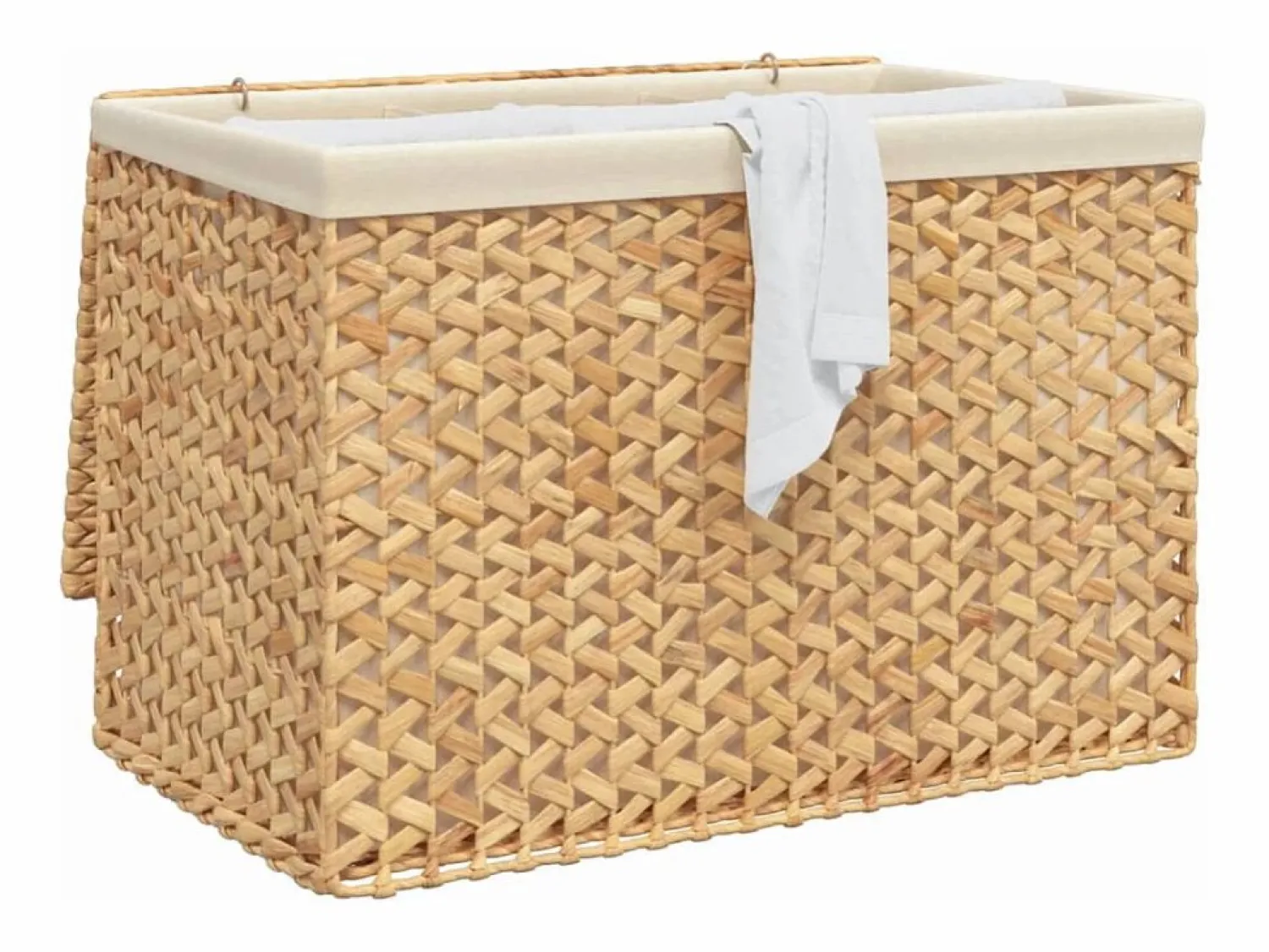 Sale Cesta para la ropa sucia con 3 secciones 75x42,5x52 cm jacinto de agua Marru00f3n