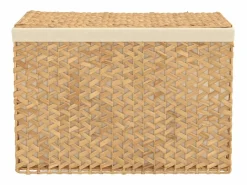 Sale Cesta para la ropa sucia con 3 secciones 75x42,5x52 cm jacinto de agua Marru00f3n