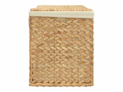 Sale Cesta para la ropa sucia con 3 secciones 75x42,5x52 cm jacinto de agua Marru00f3n
