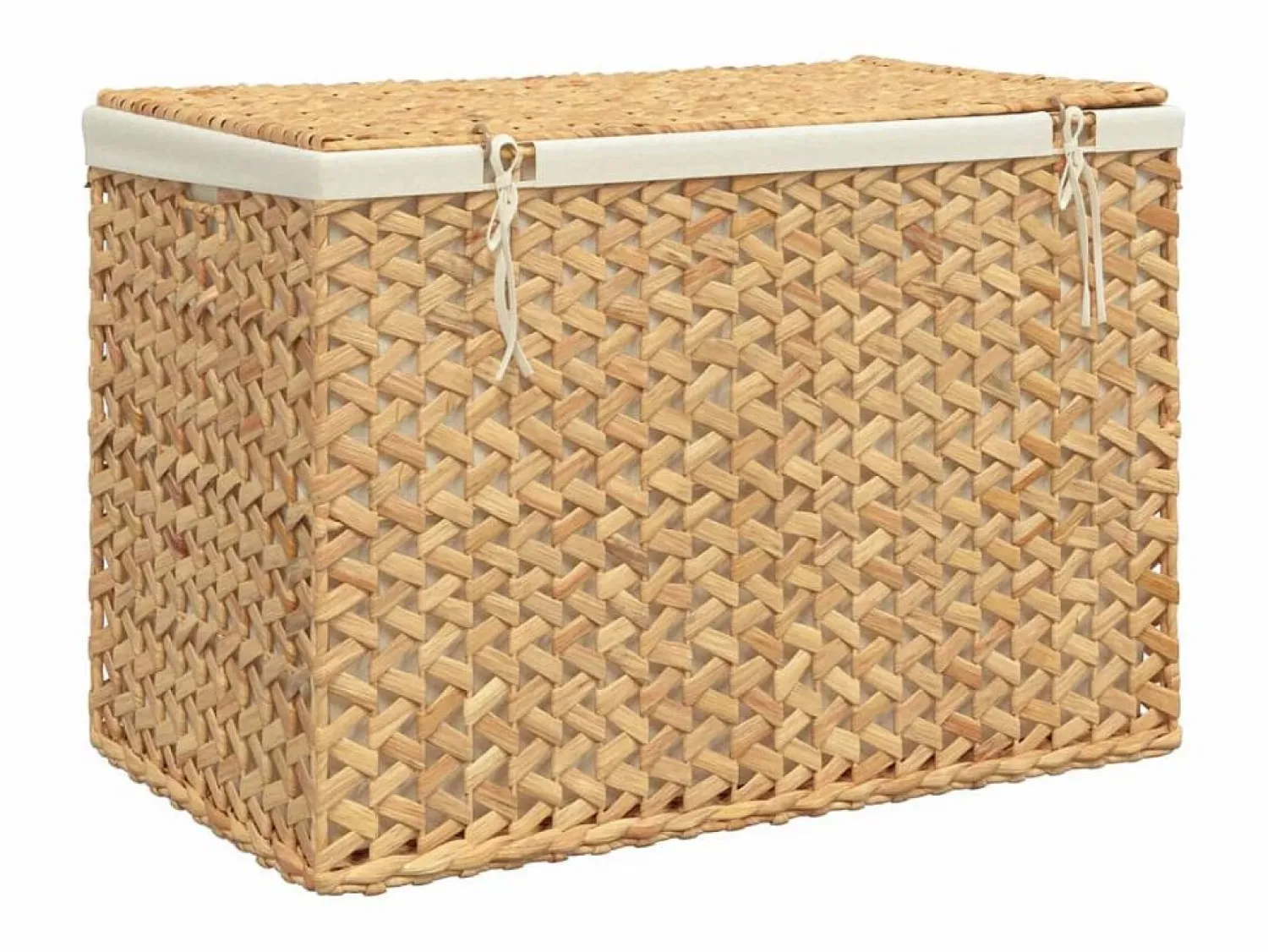 Sale Cesta para la ropa sucia con 3 secciones 75x42,5x52 cm jacinto de agua Marru00f3n