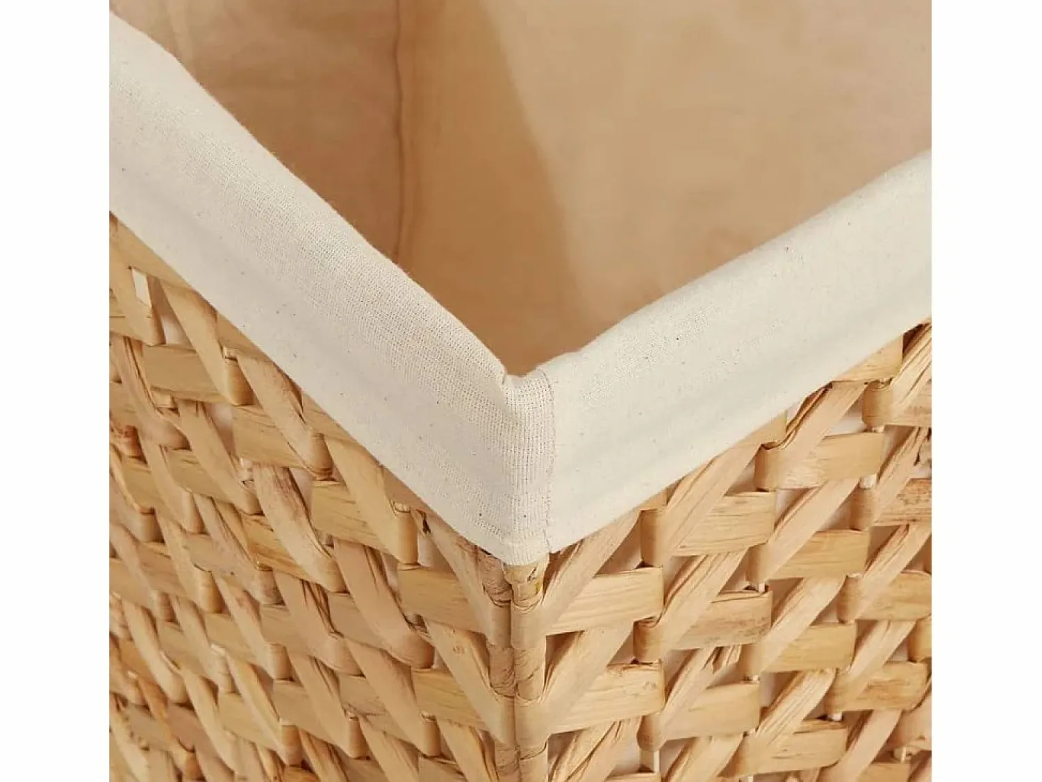 Sale Cesta para la ropa sucia con 3 secciones 75x42,5x52 cm jacinto de agua Marru00f3n