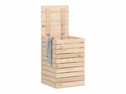 Clearance Cesta para la ropa 44x44x66 cm madera maciza de pino Cesto De Ropa