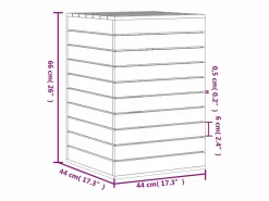Clearance Cesta para la ropa 44x44x66 cm madera maciza de pino Cesto De Ropa