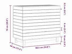 Cesta para la ropa 88,5x44x76 cm madera maciza de pino