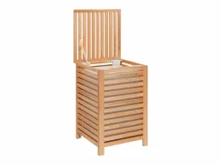 Cesta para la ropa 45x45x65 cm Madera maciza de nogal