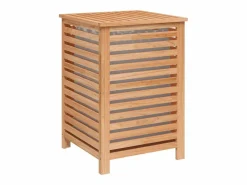 Cesta para la ropa 45x45x65 cm Madera maciza de nogal