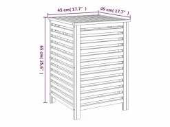 Cesta para la ropa 45x45x65 cm Madera maciza de nogal