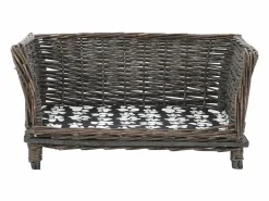 Cesta para perros con cojín sauce natural 50x33x30 cm Cama De Animales De Compañía