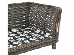 Cesta para perros con cojín sauce natural 50x33x30 cm Cama De Animales De Compañía
