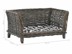 Cesta para perros con cojín sauce natural 50x33x30 cm Cama De Animales De Compañía