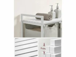 Hot Cesta para ropa blanca Valora de 3 compartimentos con tapa de MDF estilo loft Cesto De Ropa