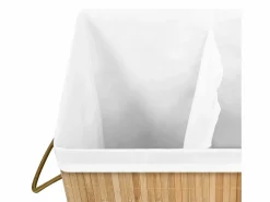 Best Cesta para ropa con 2 secciones de bambú 72 L Marru00f3n