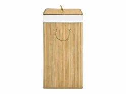 Cesta para ropa con 2 secciones de bambú 100 L