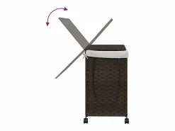Best Cesta para ropa con ruedas marrón oscuro 60x35x60,5 cm Marru00f3n