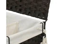 Best Cesta para ropa con ruedas marrón oscuro 60x35x60,5 cm Marru00f3n